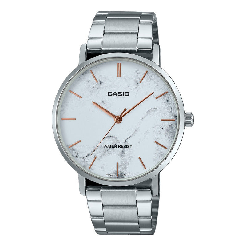Reloj De Pulsera Casio Dress Mtp-vt01dm-7a Original Plateado