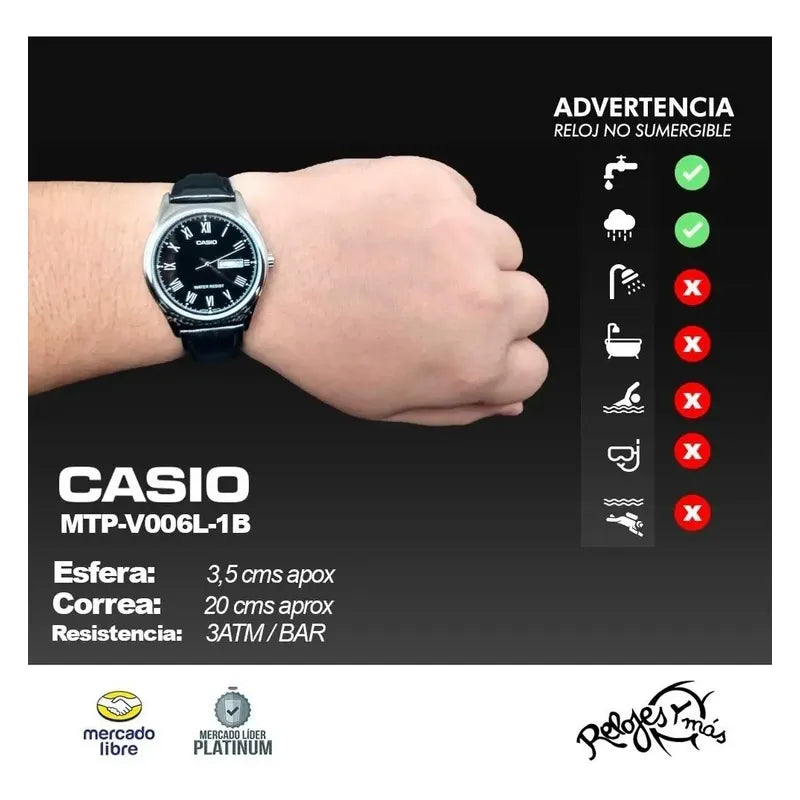 Reloj Casio Hombre Mtp-v006l Colores Surtidos/relojesymas