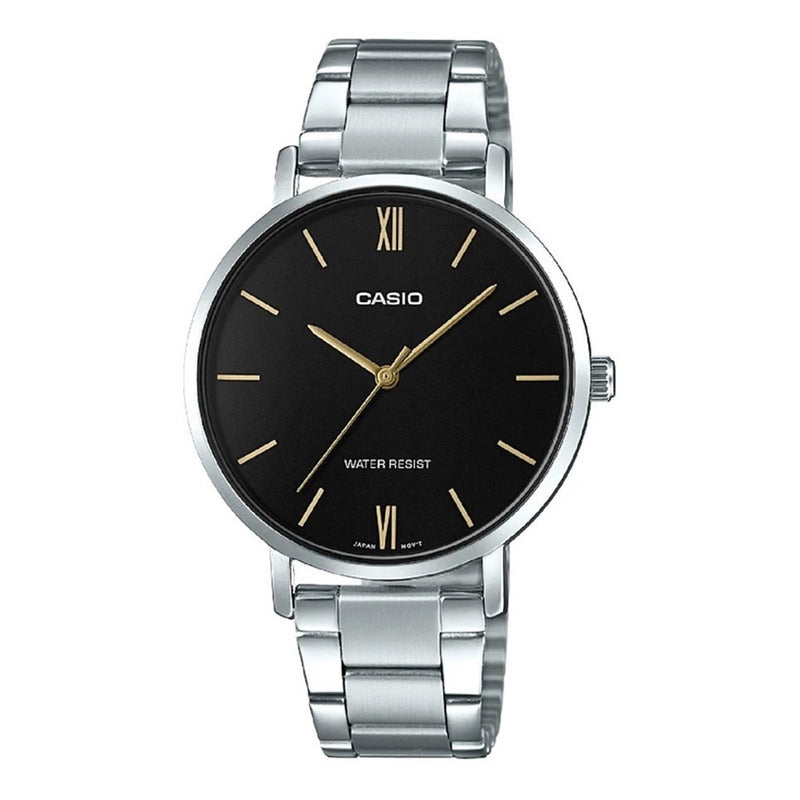 Reloj Mujer Casio Ltp-vt01d-1b Plateado Negro