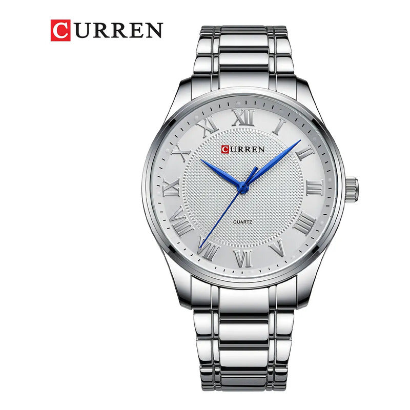 Relojes De Cuarzo Inoxidable Clásicos De Lujo 8409-1 Plateado