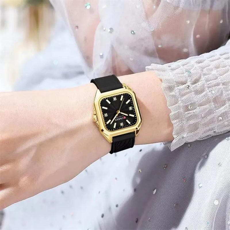 Reloj Para Mujer Curren 9113 Kree4504 Dorado Negro