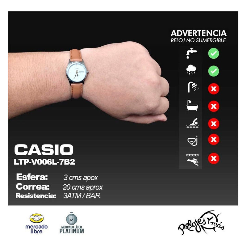 Reloj  Casio Mujer Ltp-v006 Colores Surtidos/relojesymas