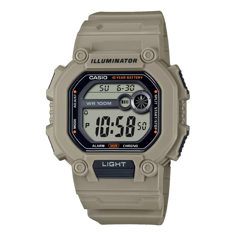 Reloj De Pulsera Casio Sumergible W-737hx-5av Original Caqui Caqui Gris