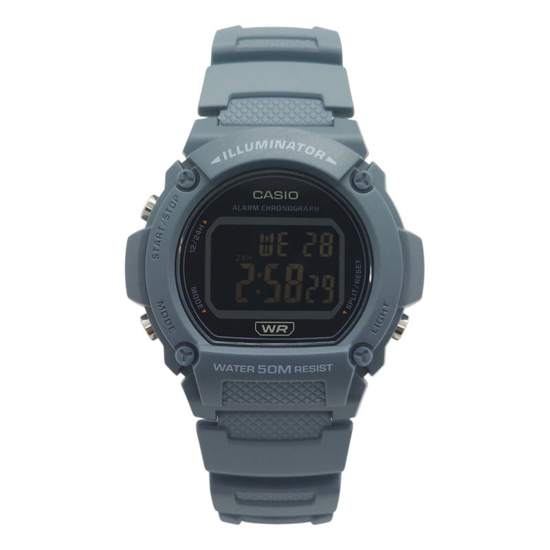 Reloj Pulsera Digital Casio W-219hc-2bvdf Color Azul Negro