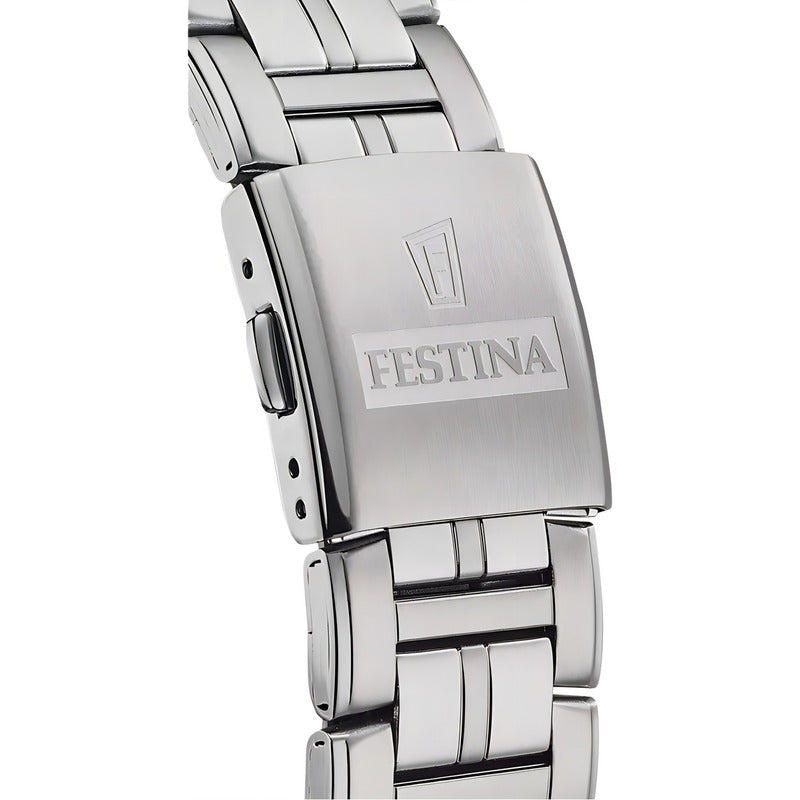 Reloj F20445/1 Festina Hombre Multifuncion /marisio Color De La Correa Plateado Color Del Bisel Plateado Color Del Fondo Blanco