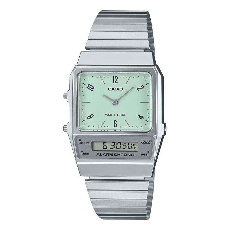 Reloj Casio Analogo Digital Metal Aq-800e-3a Original Plateado Agua