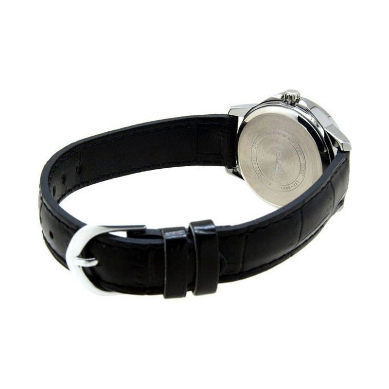 Reloj Casio Dama Ltp V004l 1b Piel Fechador Relojesymas Negro Plata Negro Ltp-v004l-1a