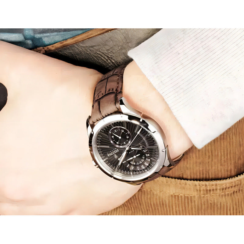 Reloj F16573/4 Festina Hombre Retro Plateado Negro
