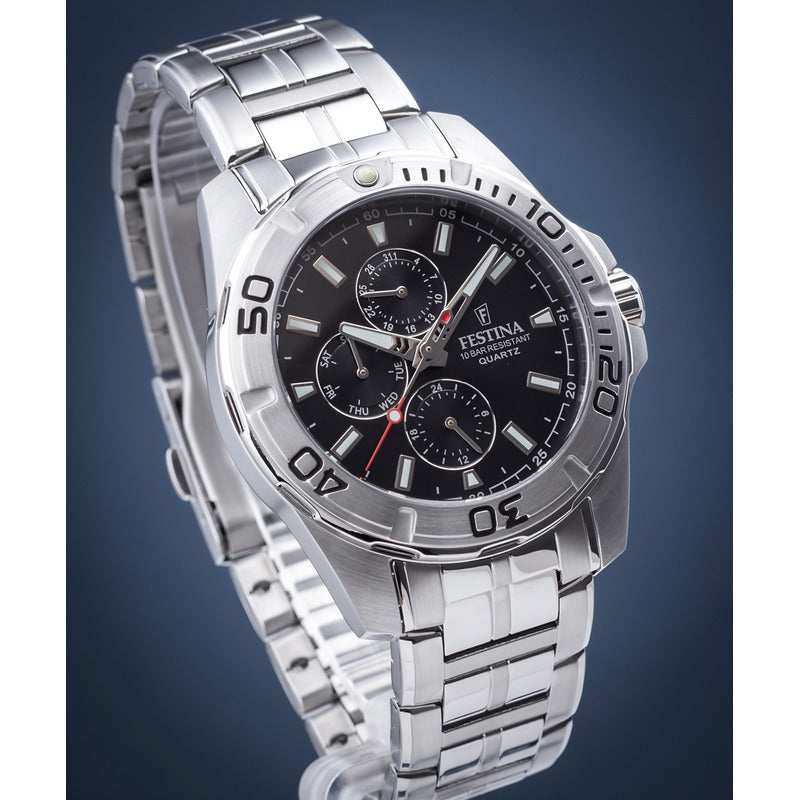Reloj De Hombre Festina Multifunción F20445/3 Plateado