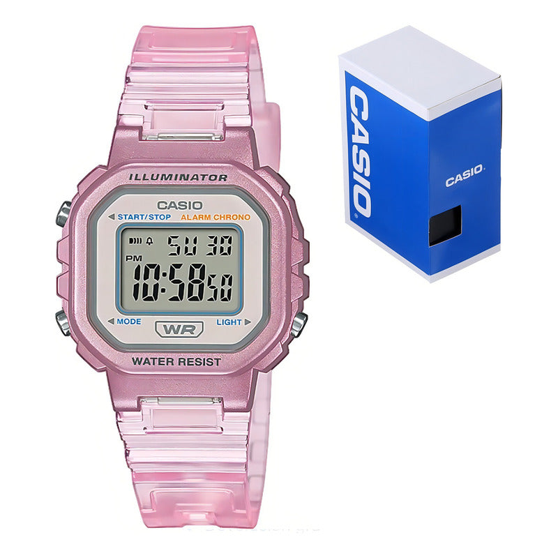 Pre-compra Reloj Casio Core Pop La-20whs-4a Relojesymas Color Del Bisel Rosa Rosa Claro Gris Claro