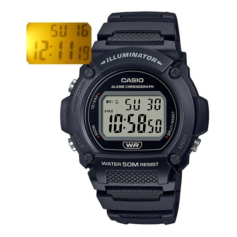 Reloj Casio W-219h-1a Relojesymas Negro Gris