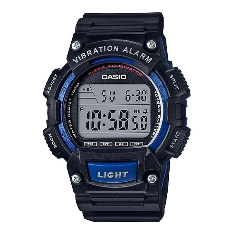 Reloj Casio Digital W736h-2a Hombre Relojesymas Negro Azul Negro