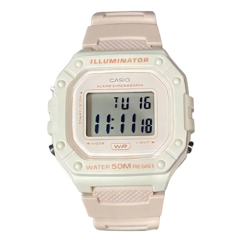 Reloj Casio W-218hc-4a2v Unisex - Digital Blanco Gris