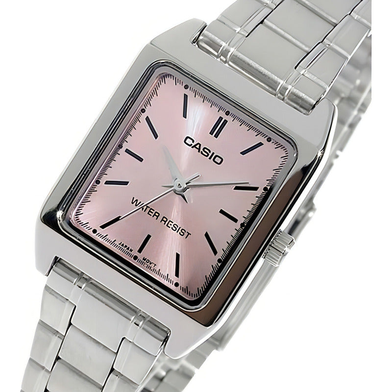 Reloj Casio Quartz Ltpv007 Mujer Acero *watchsalas* Full Plata Rosa