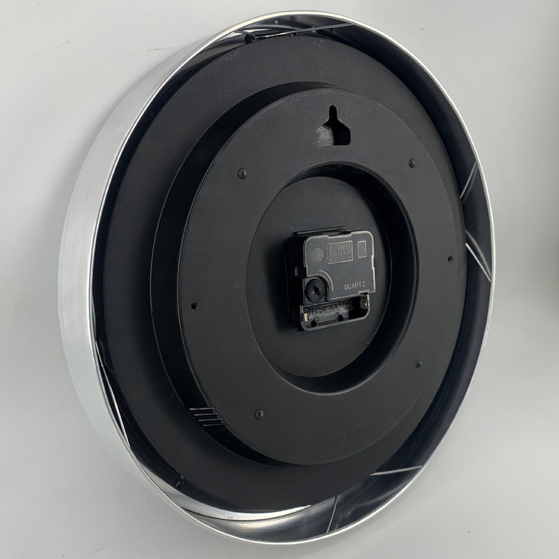 Reloj De Pared Siklos Gc-801 20 Cm Aluminio Plateado Silencioso Análogo Blanco