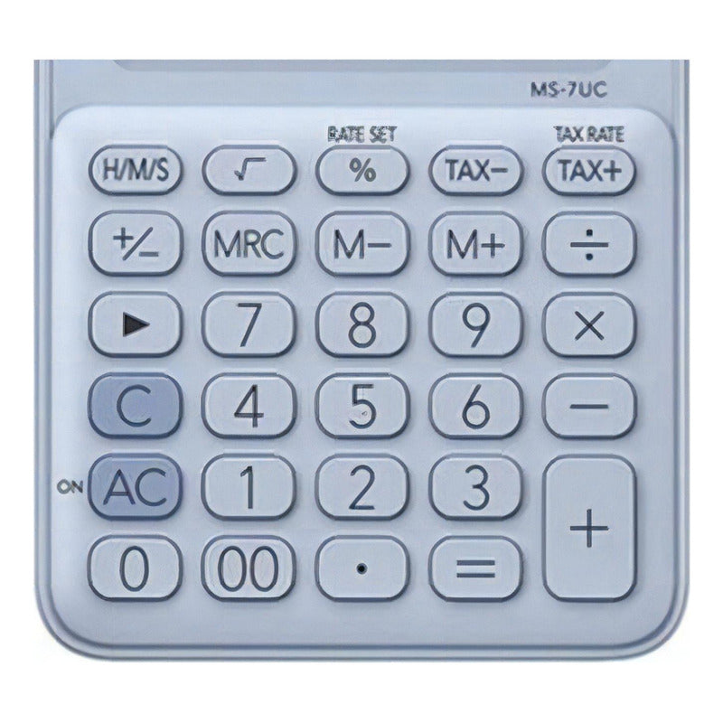Calculadora De Escritorio Casio Mini Ms-7uc-lb De 10 Dígitos, Color Azul Claro