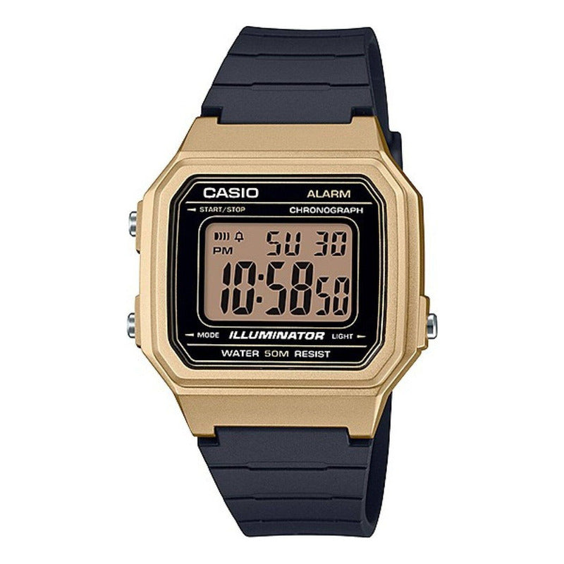 Reloj Casio W-217hm-9av Sports  Original Negro Dorado