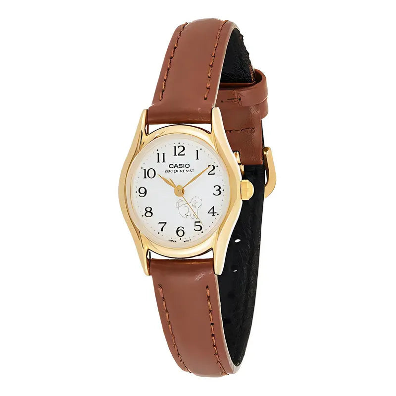 Reloj Casio Ltp_1094q_7b7r Marrón Mujer Color De La Correa Dorado Color Del Bisel Dorado Color Del Fondo Blanco