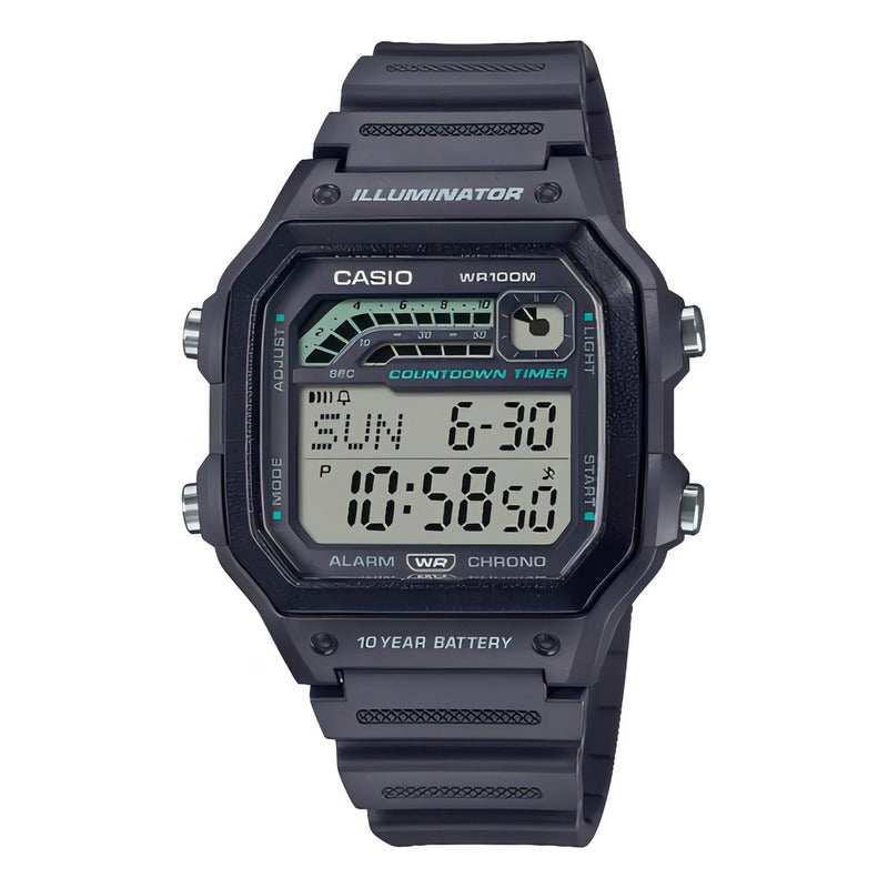 Reloj Digital Cuadrado Casio Ws-1600h-8avdf Para Hombre