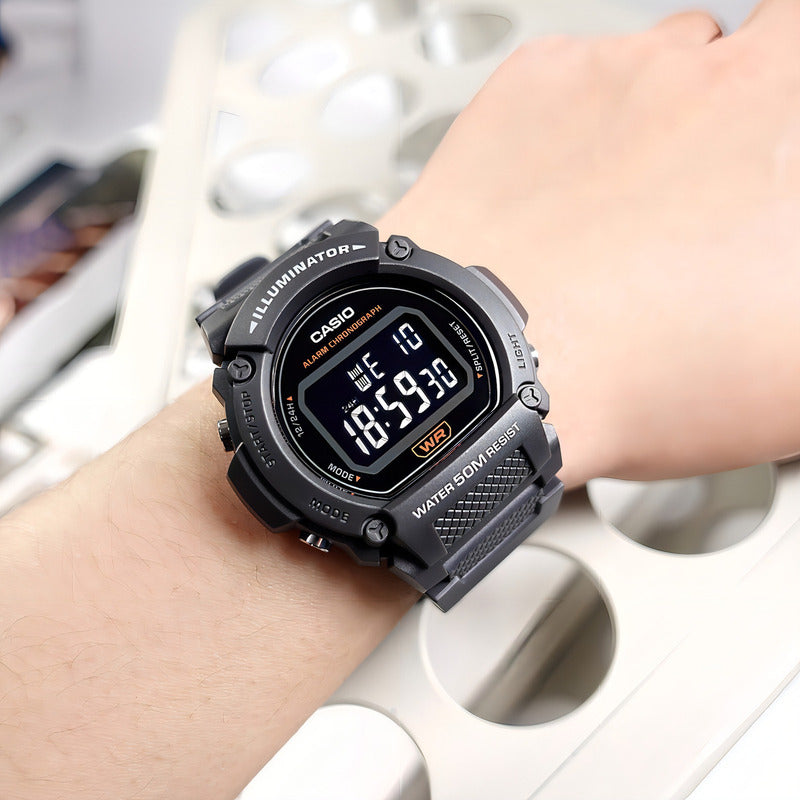 Reloj Casio W219h-8bvdf Digital Hombre Correa - Fondo 8b Grafito Negro