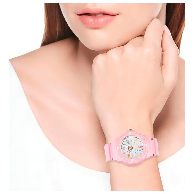 Reloj Casio Dama Lrw-200h-4b2vdf Rosa Chicle Blanco