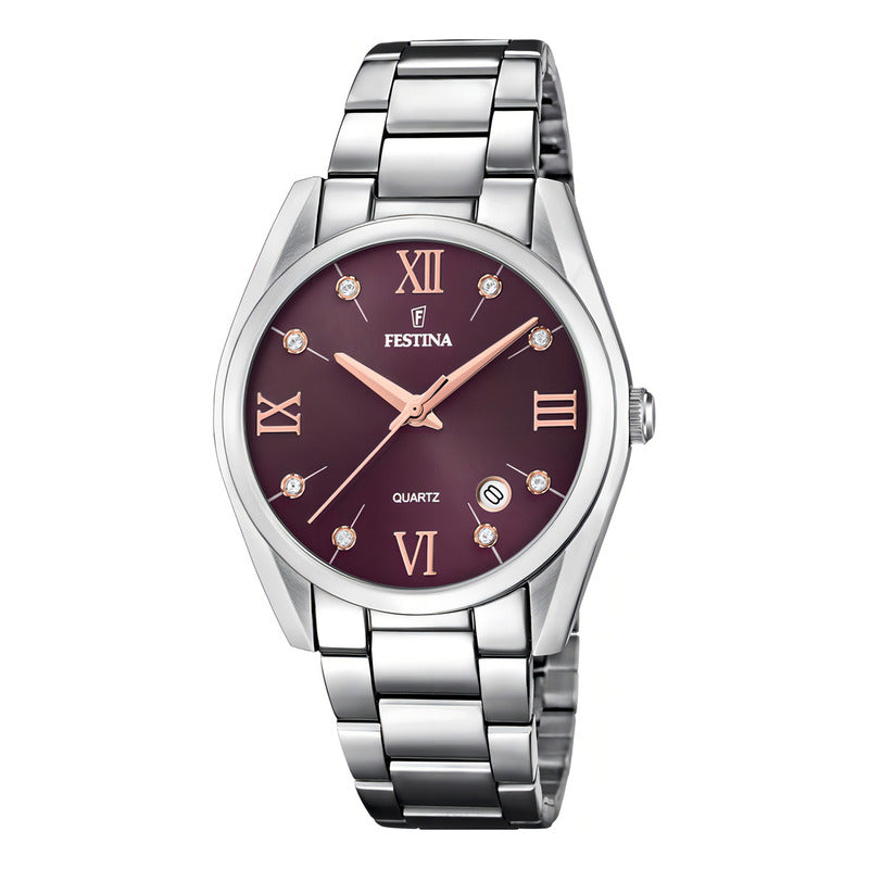 Reloj Festina Boyfriend Mujer Acero Inoxidable F16790e Plateado Violeta