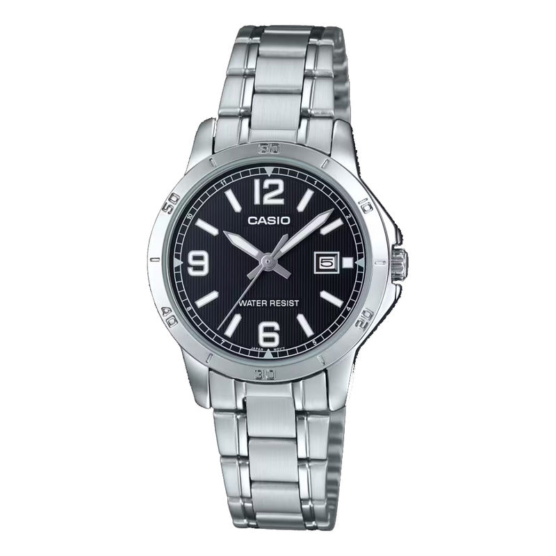 Reloj Casio Linea Mujer Ltp-v004d-1b2udf Relojesymas Plata Negro