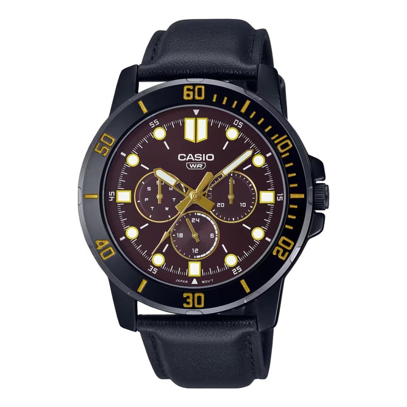 Reloj De Pulsera Casio Reloj Mtp-vd300bl-5e Original Azul Negro Chocolate