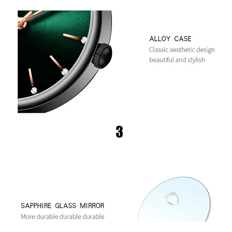 Reloj Pulsera Curren 9081a-2 Con Correa De Cuero Black/green