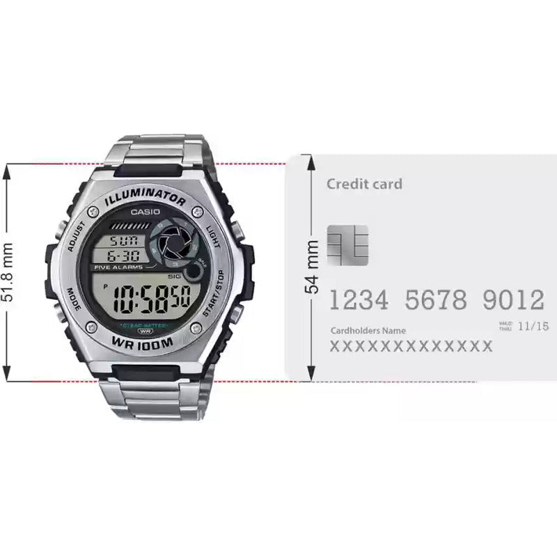 Reloj Casio Mwd-100hd-1av 100m Sumergible Original Color De La Correa Negro