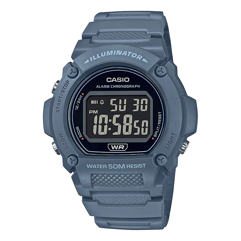 Reloj Pulsera Digital Casio W-219hc-2bvdf Color Azul Negro