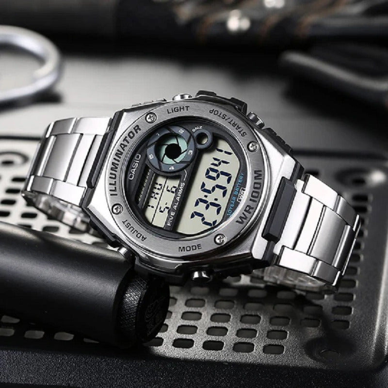 Reloj Casio Mwd-100hd-1av 100m Sumergible Original Color De La Correa Negro