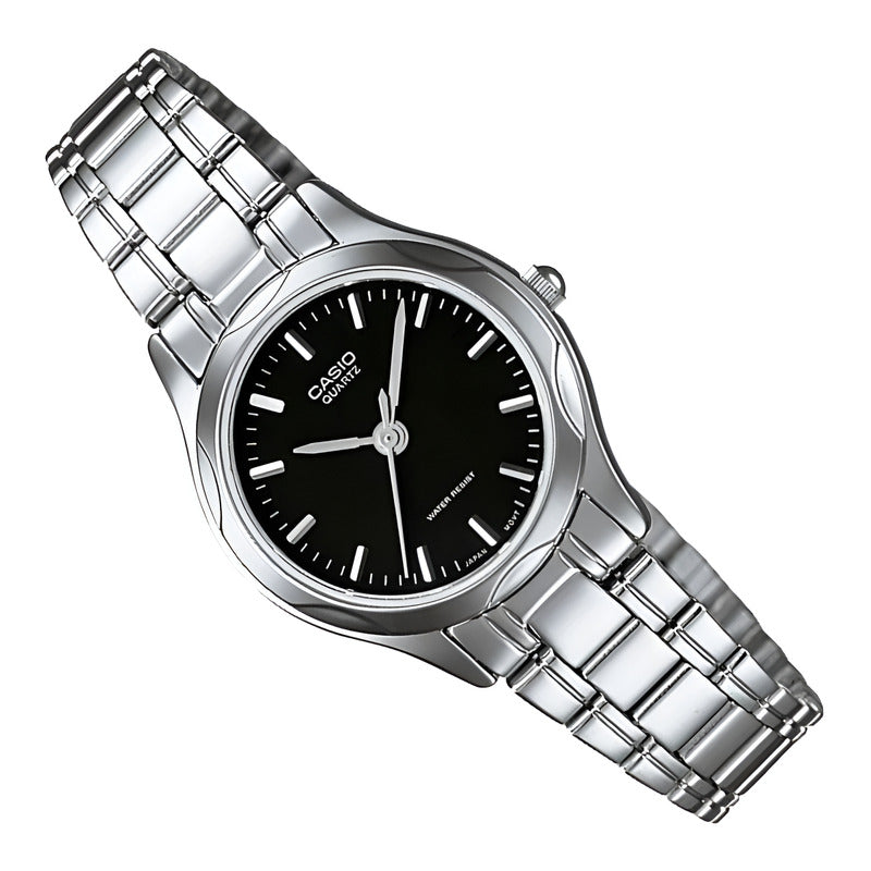 Reloj Casio Mujer Ltp-1275d-1adf Plateado Negro