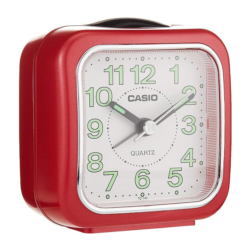 Reloj Despertador Casio Tq-142-4 Color Rojo Rojo 4
