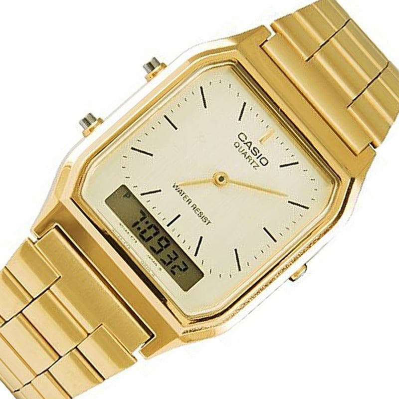 Reloj De Pulsera Casio Aq-230ga-9d Relojesymas Dorado Blanco/dorado