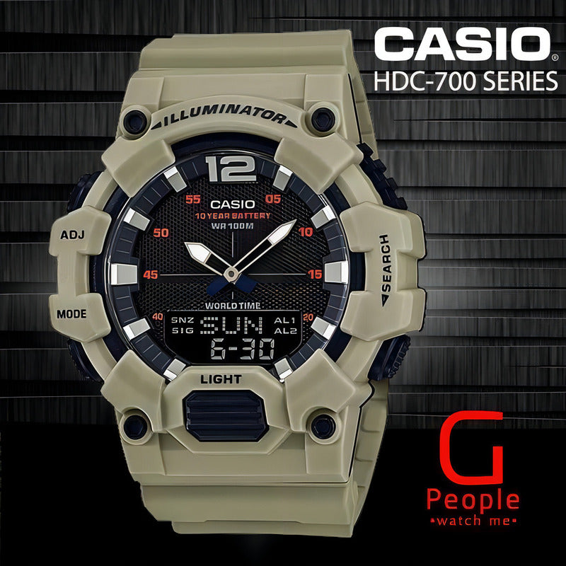 Reloj Casio Hdc-700-3a3vcf 100% Original Y Negro