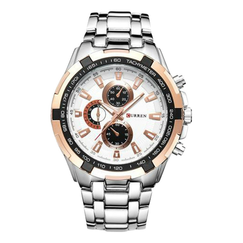 Reloj Masculino Curren Branco 8023 Plateado Negro