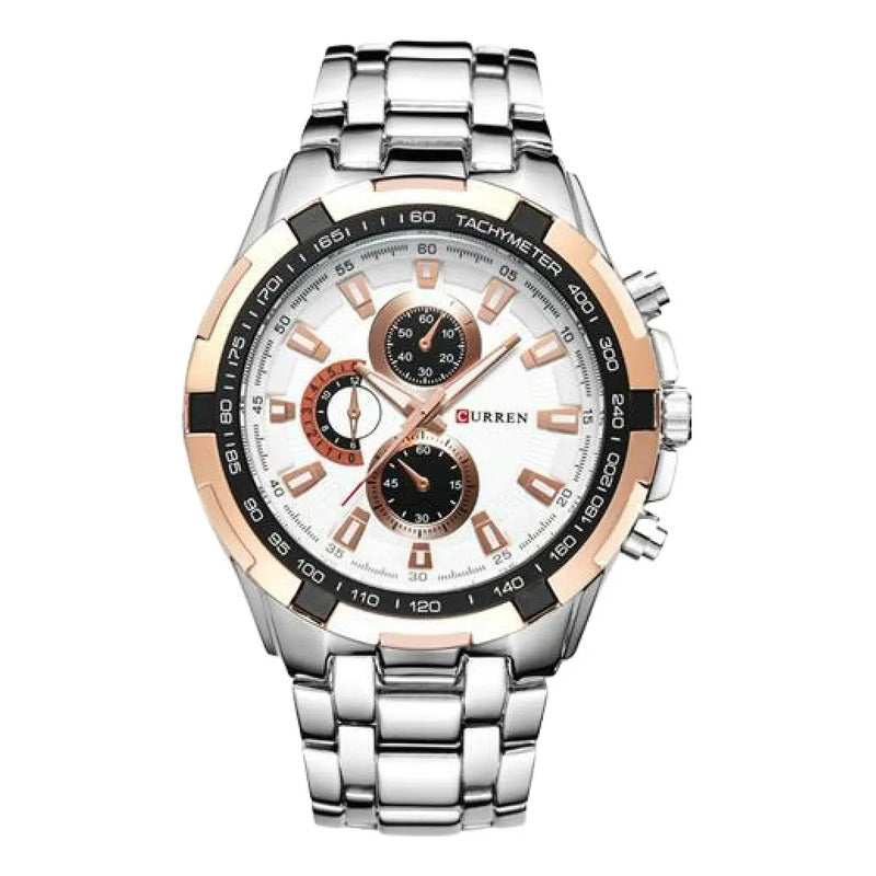 Reloj Masculino Curren Branco 8023-10 Plateado Negro