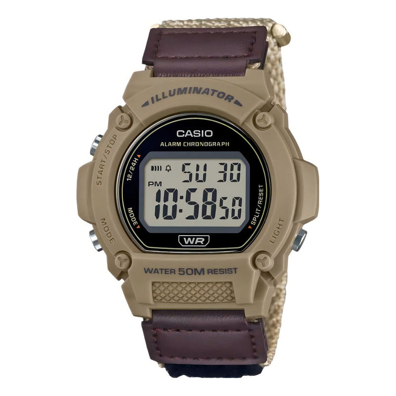 Reloj Casio W-219hb-5avdf Cuarzo Hombre Marrón Beige Black