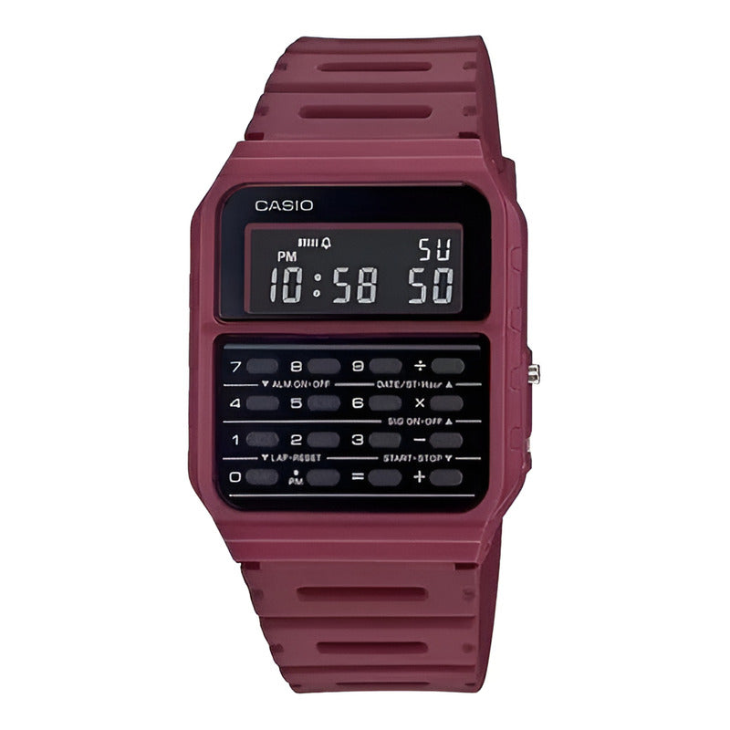 Reloj Calculadora Clasico Casio Ca-53wf-4b Rojo Rojo Wf-4b Surtido
