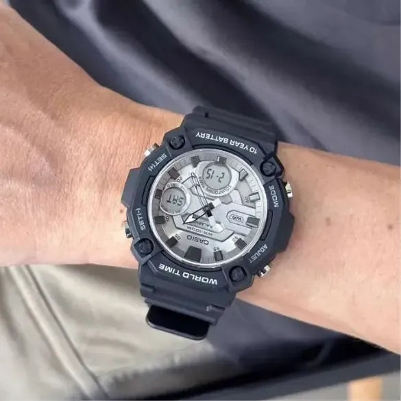 Reloj Casio Aeq-120w-7av Hombre - Análogo Digital Negro Gris