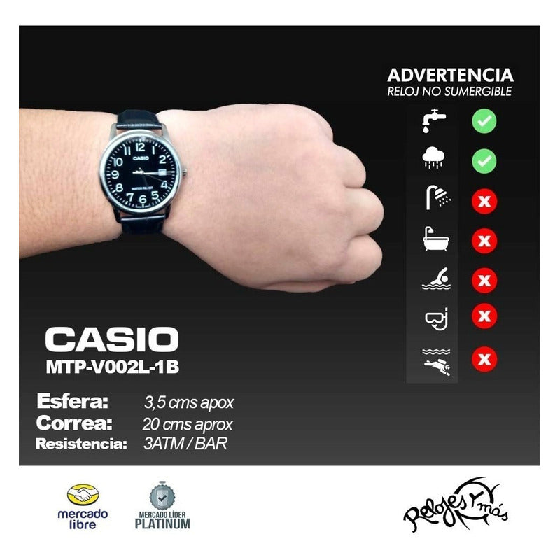 Reloj Casio Hombre Mtp-v002 Colores Surtidos/relojesymas