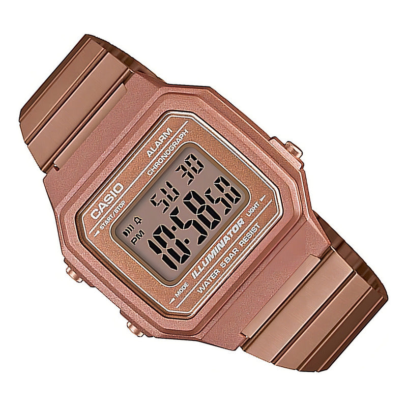 Reloj Casio Vintage Para Mujer Color Rosa B-650wc-5avt Rosa Oro