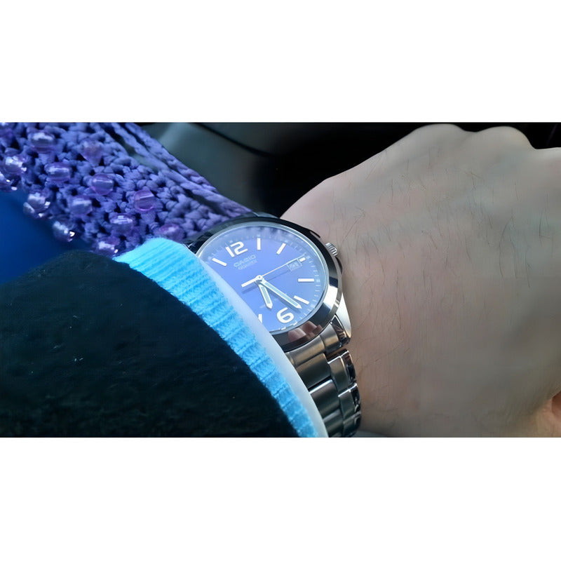 Reloj Mujer Casio Ltp1215a2a 100% Original Plateado Gris Azul