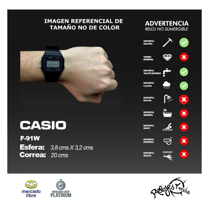 Reloj Casio Retro F-91w Colores Surtidos/relojesymas