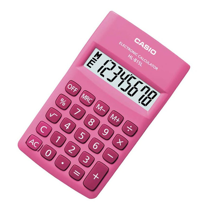 Calculadora Básica Casio Portatil Rosa Hl-815 Pk Color Rosa Rosa