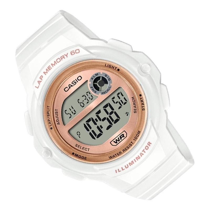 Reloj Casio Digital Lws-1200h-7a2 60 Laps 100m Casiocentro Blanco