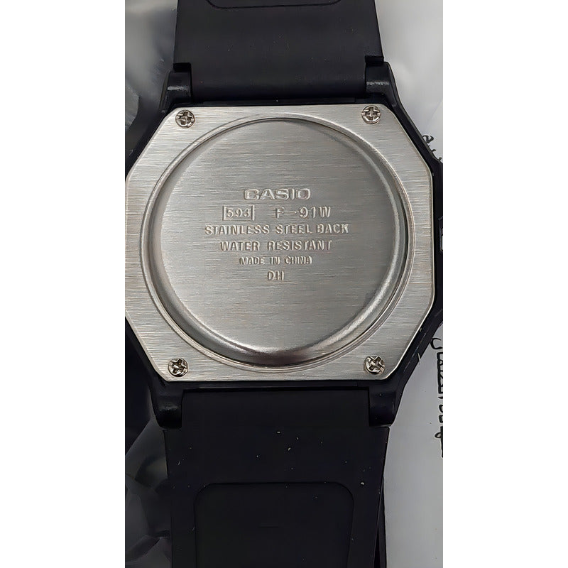 Reloj De Pulsera Casio Collection F-91 De Cuerpo Color Negro Gris