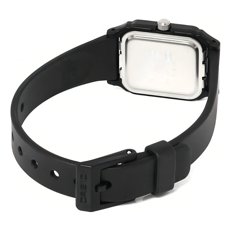 Reloj Casio Clásico Para Mujer, Con Correa Negra Y Fondo Blanco Negro