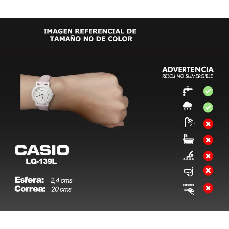 Reloj Casio Cue Dama Lq-139l-4b1 Original Rosa Blanco
